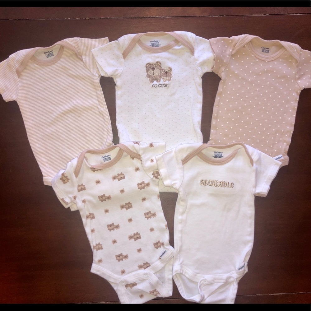 Gerber Unisex Onesies, set of 5